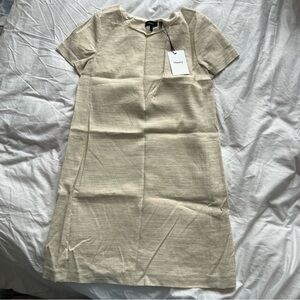 Theory Cream/Tan Linen Sheath Mini Dress NWT